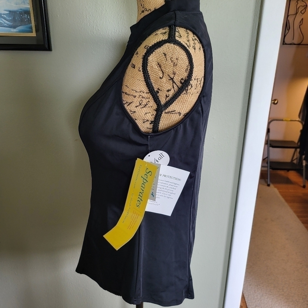 Fit 4 All Solid Sleeveless Zipper Swim Shirt - Picture 3 of 4